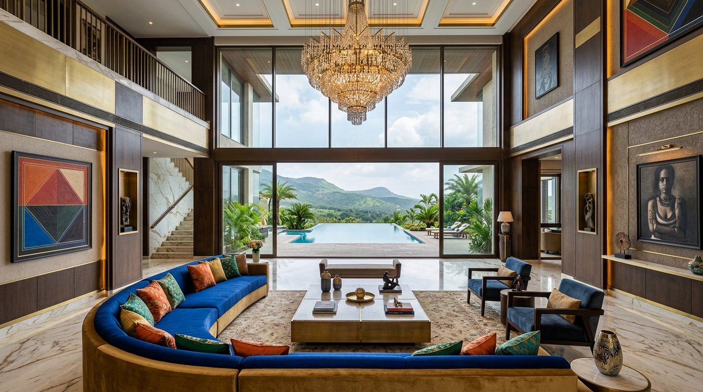 Grand Living Hall & Chandelier Masterpiece